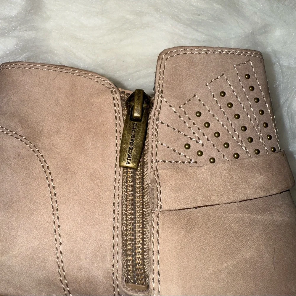 Vince Camuto Beaded Tan Ankle Booties